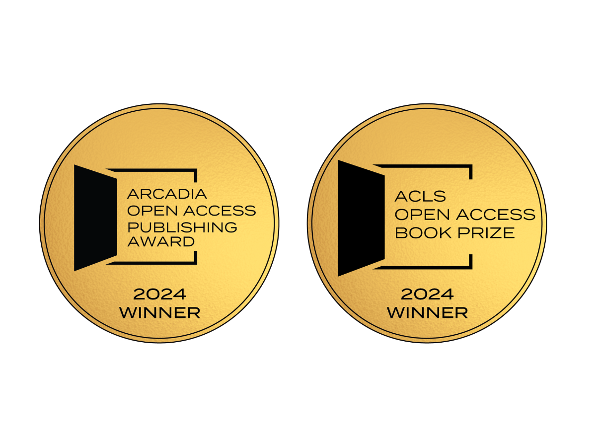 Two gold medallions announcing RavenSpace awards